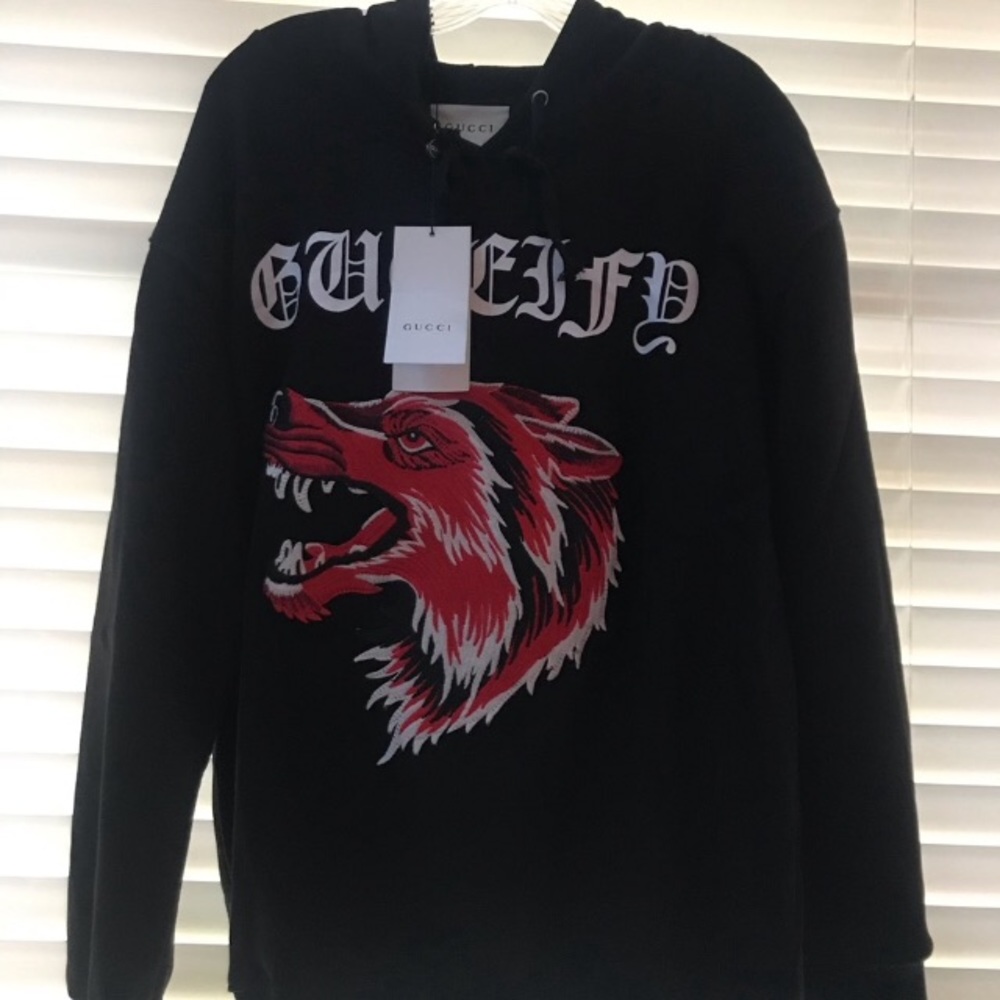 Gucci red wolf hoodie